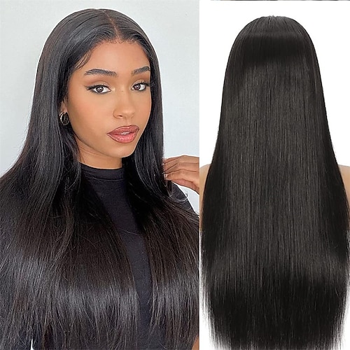 

Straight Lace Front Wigs Human Hair 180% Density 13x4 Lace Front Wigs Human Hair Glueless Brazilian Virgin HD Transparent Lace Frontal Wigs Human Hair Pre Plucked With Baby Hair