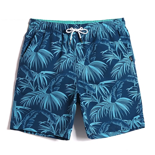 

Men's Swim Shorts Swim Trunks Board Shorts Pocket Drawstring Elastic Waist Graphic Leaf Comfort Breathable Short Casual Daily Holiday Classic Style Casual / Sporty Royal Blue Micro-elastic