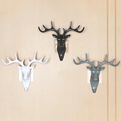 

American Antler Decorative Hook Self-Adhesive Punch-Free Antler Hook Rack Wall Hanging Traceless Key Sticky Hook