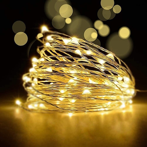 LED Fairy String Lights 50M-500 30M-300 20M-200 10M-100LEDs Copper Wire  Light with Remote Control Christmas Lights Dimmable Starry Star Lights for  Party Wedding Bedroom Christmas Tree Plug in 2024 - $17.99