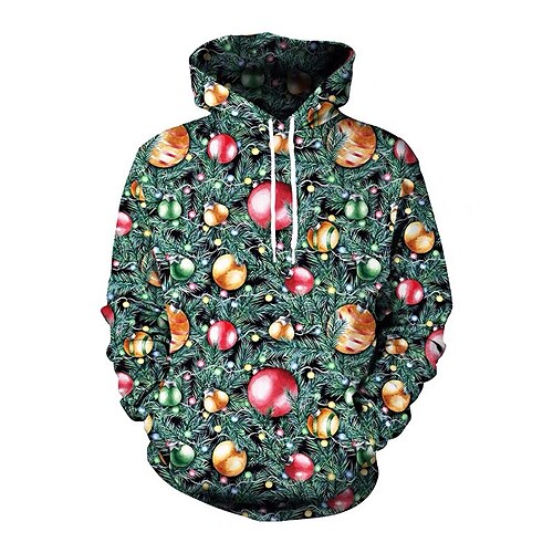 

Men's Pullover Hoodie Sweatshirt Red green Green Blue Royal Blue Red Hooded Animal Graphic Prints Print Christmas Daily Sports 3D Print Basic Streetwear Designer Spring Fall Clothing Apparel Bell
