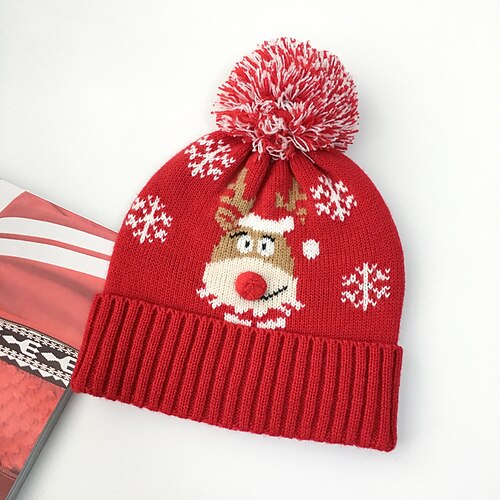 

Men's Women's Slouchy Beanie Hat Outdoor Christmas Daily Snowflake Knitting Cute Casual Warm Casual / Daily 1 pcs