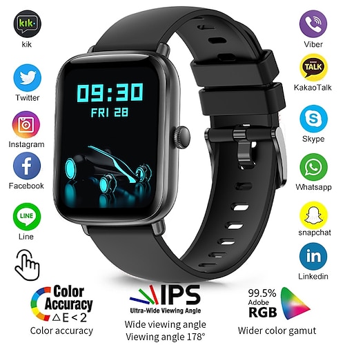 

iMosi L20 Smart Watch 1.69 inch Smartwatch Fitness Running Watch Bluetooth Pedometer Call Reminder Activity Tracker Compatible with Android iOS Women Men Waterproof Long Standby Message Reminder IP68