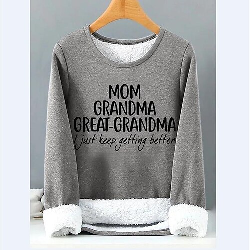 

Women's Sweatshirt Pullover Sherpa Fleece Teddy Black Yellow Dark Gray Graphic Cat Dog Street Round Neck Long Sleeve Fleece S M L XL 2XL 3XL