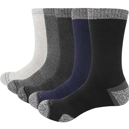 

Men's 5 Pairs Socks CompressionSocks Crew Socks Hiking Socks Black Multi color Color Cotton Color Block Letter Casual Daily Sports Medium Spring, Fall, Winter, Summer Fashion Comfort