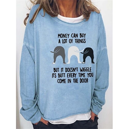 

Women's Sweatshirt Pullover Basic Purple Pink Khaki Graphic Street Round Neck Long Sleeve S M L XL 2XL 3XL
