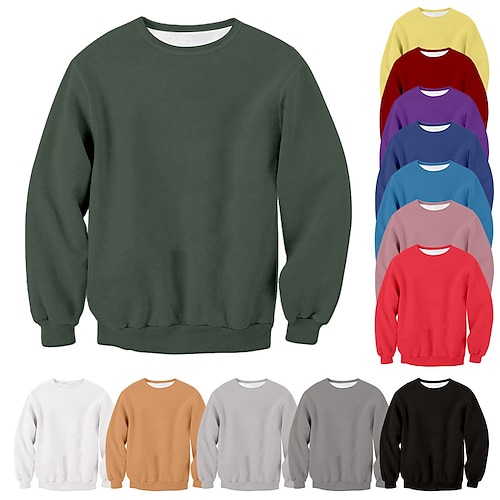 

Kids Boys Sweatshirt Pullover Solid Color Long Sleeve Crewneck Children Top Casual Sweatshirt Basic Daily Black Blue Purple Winter 7-13 Years / Fall