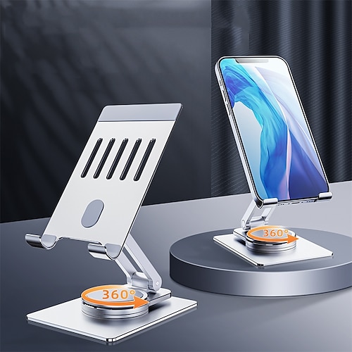 

Phone Stand Rotatable Portable Multifunction Phone Holder for Office Desk Selfies / Vlogging / Live Streaming Compatible with Tablet All Mobile Phone Phone Accessory