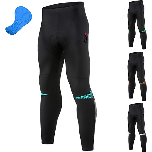 

21Grams Men's Cycling Tights Bike Bottoms Mountain Bike MTB Road Bike Cycling Sports Polka Dot 3D Pad Cycling Breathable Quick Dry Green Orange Spandex Clothing Apparel Bike Wear
