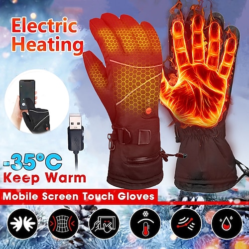 

Winter Heated Motorcycle Gloves Touch Screen Charging Five Finger Waterproof Gloves