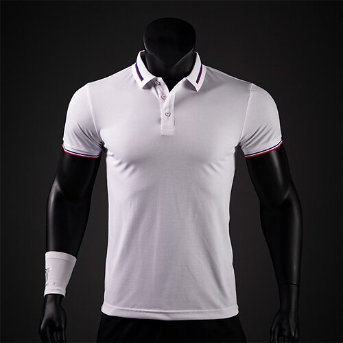 

Herre POLO T-skjorte Golf skjorte utendørs Gate Polokrage Ribbet polokrage Kortermet Sport Fritid Stripet Knapp foran Knapp ned Sommer Vår Normal Svart Hvit Gul Rosa Rød Navyblå POLO T-skjorte