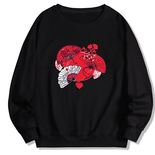 

Men's Sweatshirt Black White Crew Neck Graphic Prints Holiday Going out Streetwear Casual Winter Spring Fall Clothing Apparel Hoodies Sweatshirts