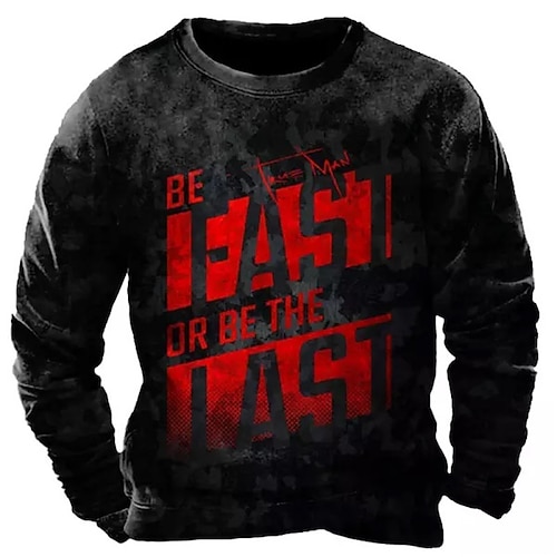 

Men's Sweatshirt Pullover Black Crew Neck Graphic Prints Slogan Print Daily Sports Holiday 3D Print Basic Streetwear Designer Spring Fall Clothing Apparel Hoodies Sweatshirts