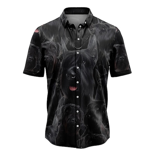 

Herren Hemd Hawaii Shirt Tier Hund Grafik-Drucke Umlegekragen Schwarz Strasse Casual Kurze Ärmel Button-Down Bedruckt Bekleidung Tropisch Modisch Hawaiianisch Designer