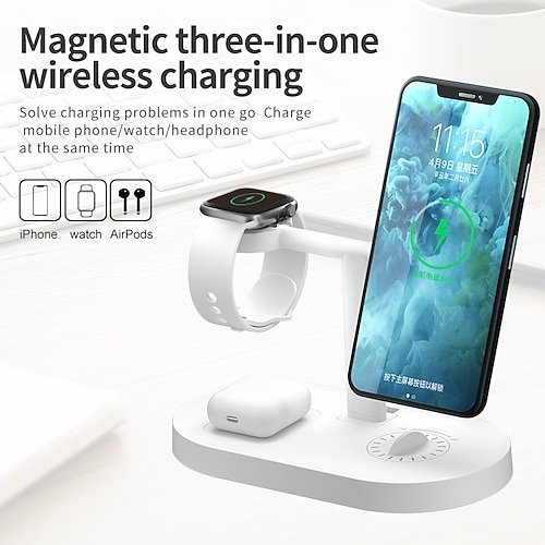

Wireless Charger 15 W Output Power 1 Port Wireless Charging Stand Fast Wireless Charging Magnetic 3 in 1 For Apple Watch Cellphone Smart Watch 1 PCS