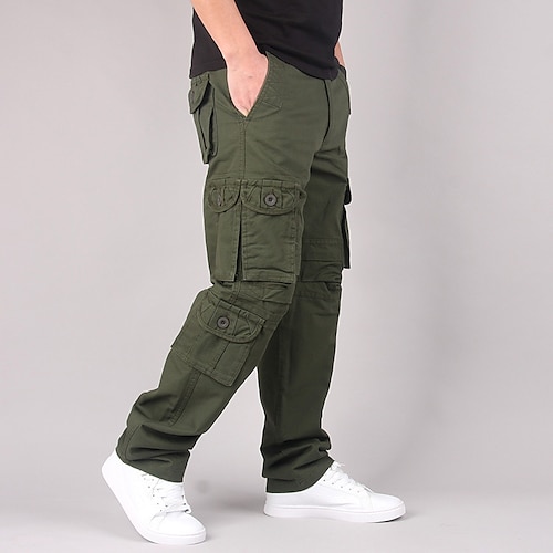 

Herre Cargo-bukser Cargo bukser Bukser Multi lomme Lige ben Camouflage Komfort Påførelig Afslappet Daglig Streetwear 100 % bomuld Stilfuld Klassisk Stil Militærgrøn Sort