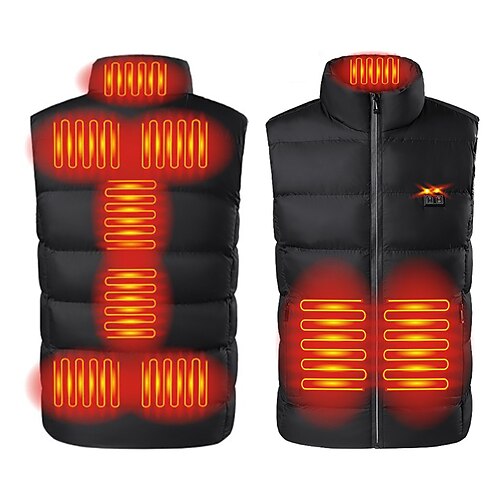 

9 Zone Heated Vest Electric Heating Vest Jacket Winter Men Women Sportswear Jackets Outdoor Camping Skiing USB Self-heating Thermal Warm Coat