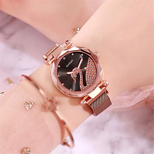 

Women Quartz Watch Swan Watch with Diamonds Milan Strap Women's Watch