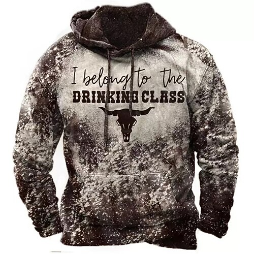 

Men's Pullover Hoodie Sweatshirt Brown Coffee Hooded Animal Graphic Prints Print Daily Sports 3D Print Basic Streetwear Designer Spring Fall Clothing Apparel Hoodies Sweatshirts