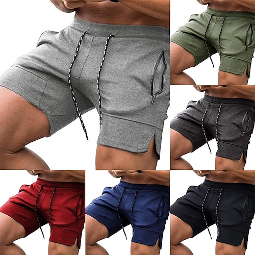 

Per uomo Pantaloncini sportivi Pantaloncini da sudore Pantaloncini da palestra A cordoncino Vita elastica Tasca con cerniera Liscio Esterno Per uscire Misto cotone Di tendenza Streetwear Nero Vino