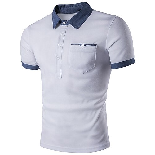 

Per uomo POLO Camicia da golf Golf Esterno Strada Collo a polo Manica corta Informale Comodo Color Block Pulsante frontale Bottone giù Estate Primavera Standard Nero Bianco POLO