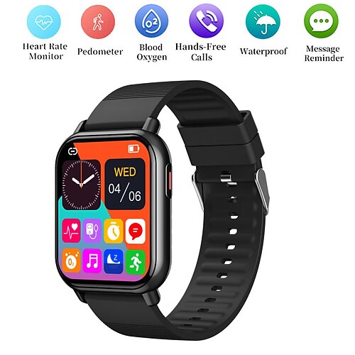 

ZW32 Smart Watch 1.85 inch Smartwatch Fitness Running Watch Bluetooth Temperature Monitoring Pedometer Call Reminder Compatible with Android iOS Women Men Waterproof Long Standby Hands-Free Calls IP68