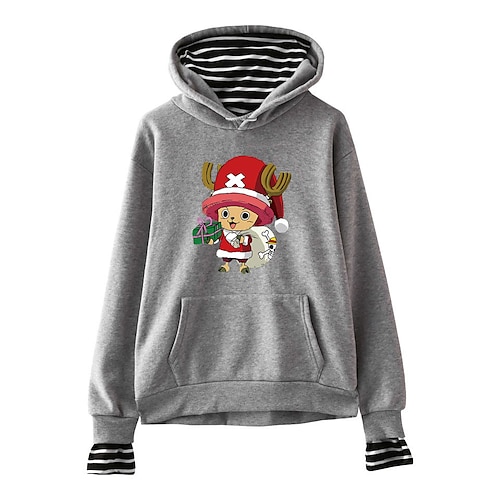 

One Piece Tony Tony Chopper Hattetrøje Anime Tegneserie Animé Lomme foran Graphic Hattetrøje Til Herre Dame Unisex Voksne Varmstempling 100% Polyester Fritid / hverdag