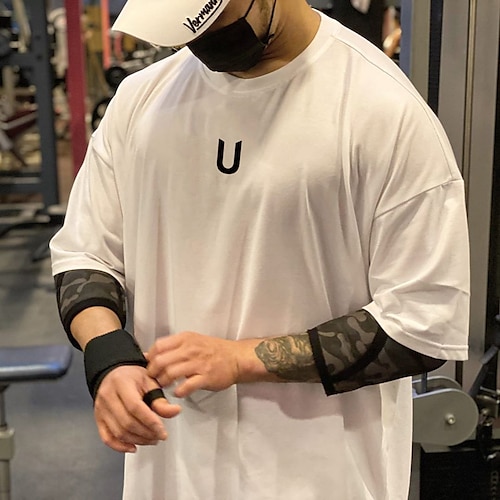 

Herre T skjorte Grafiske T-skjorter Oversized skjorte Bokstaver Crewneck utendørs Daglig Kort Erme Trykt mønster Klær Mote Gatemote Kul Fritid