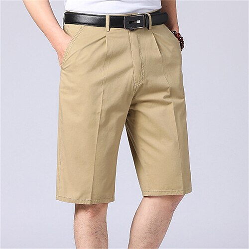 

Per uomo Pantaloncini chino Bermuda Pantaloncini da lavoro Tasche Liscio Comfort Traspirante Esterno Informale Giornaliero Misto cotone Spigato Di tendenza Streetwear Verde militare Nero