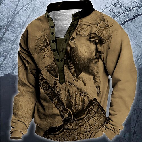 

Men's Sweatshirt Pullover Blue Purple Brown Coffee Gray Standing Collar Graphic Prints Human Print Casual Daily Sports 3D Print Streetwear Designer Casual Spring Fall Clothing Apparel Hoodies
