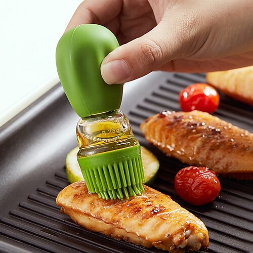 

Pennello per bottiglia di olio d'oliva da cucina Contenitore in vetro siliconico Pompa per olio Pentola per barbecue a prova di perdite Distributore di pentole Spruzzatore Strumento per condimento