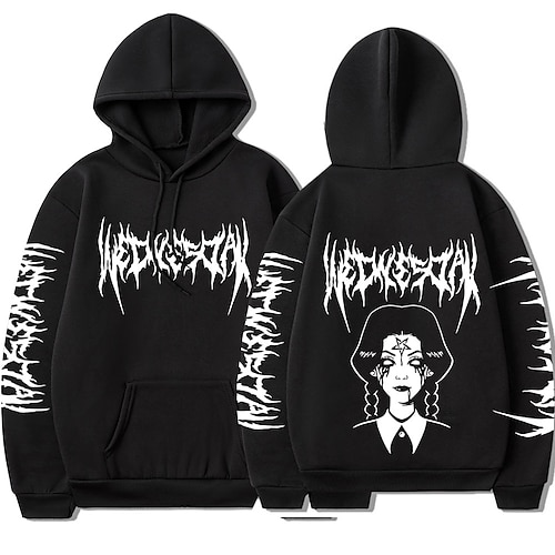 

Inspired by Wednesday Addams Addams family Wednesday Hoodie Cartoon Manga Anime Front Pocket Graphic Hoodie For Men's Women's Unisex Adults' Hot Stamping 100% Polyester