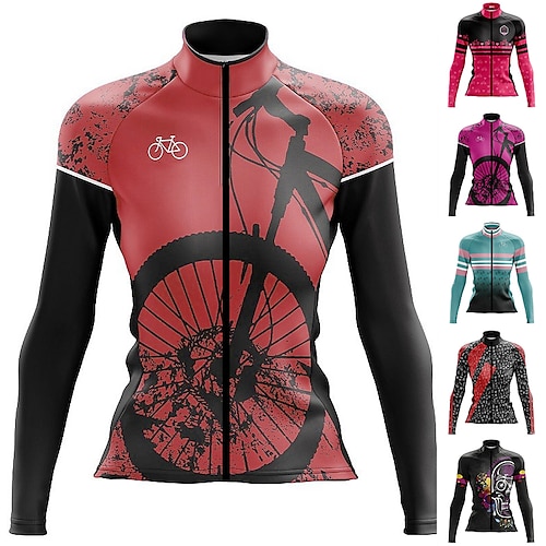 

21Grams Damen Radtrikot fahrradbekleidung Fahrradtrikot Langarm Fahhrad Trikot Shirt mit 3 Gesäßtaschen MTB Mountain Rennrad Atmungsaktiv Rasche Trocknung Feuchtigkeitsabsorbierend Reflexstreiffen