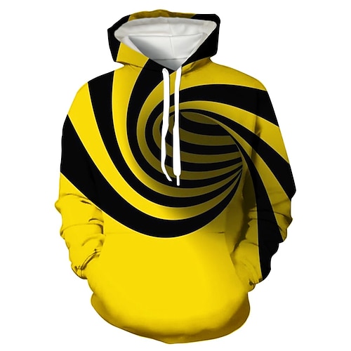 

Men's Pullover Hoodie Sweatshirt Green Blue Yellow Orange Red Hooded Optical Illusion Graphic Prints Spiral Print Daily Sports 3D Print Basic Streetwear Designer Spring Fall Clothing Apparel