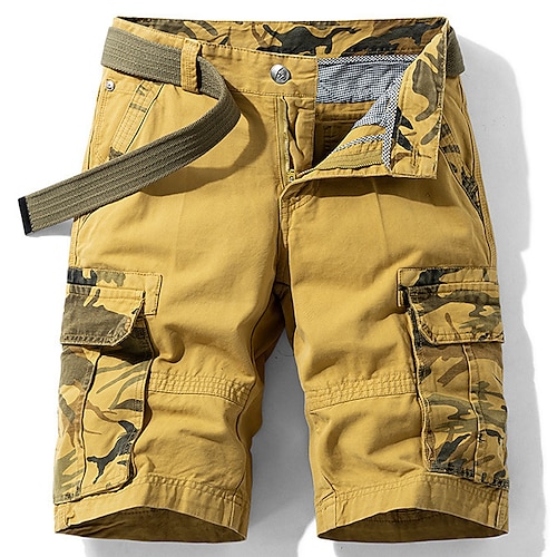 

Homme Short Cargo Short Shorts de Randonnée 6 poches Imprimer Camouflage Confort Extérieur du quotidien Sortie Mélange de Coton Mode Vêtement de rue Bleu Orange