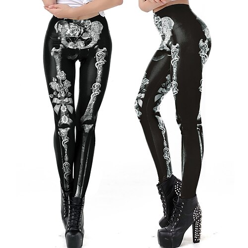 

Totenkopf Punk Gothic Hoch tailliert Leggins Bleistifthosen Damen Kostüm Jahrgang Cosplay Party / Abend Hosen Maskerade