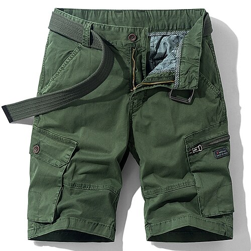 

Men's Cargo Shorts Shorts Hiking Shorts Zipper Pocket 6 Pocket Plain Comfort Outdoor Daily Going out Cotton Blend Fashion Streetwear Orange Green