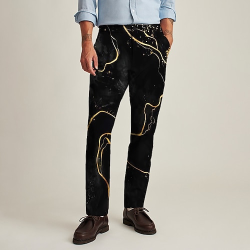 

Per uomo Pantaloni Chino Pantaloni da jogger Tasche Stampa 3D Astratto Stampe astratte Comfort Attività commerciale Giornaliero Abbigliamento di strada Essenziale Di tendenza Argento Oro