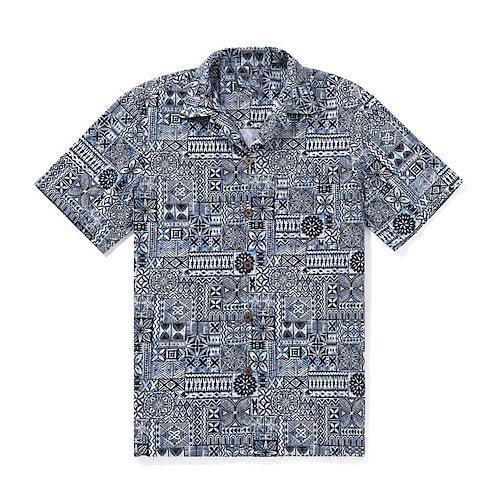 

Men's Shirt Floral Color Block Graphic Prints Vintage Turndown Blue 3D Print Casual Going out Short Sleeves Button-Down Print Clothing Apparel Tropical Designer Casual Hawaiian