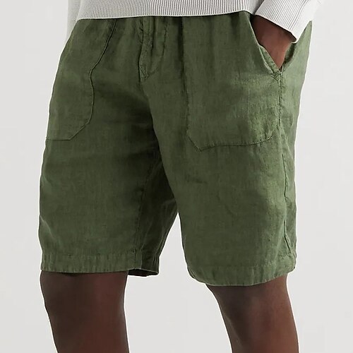 

Homens Calção Shorts de linho Shorts de verão Bolsos Com Cordão Cintura elástica Côr Sólida Conforto Macio Trabalho Casual Diário Misto de Algodão e Linho Moda Roupa de rua Branco Amarelo