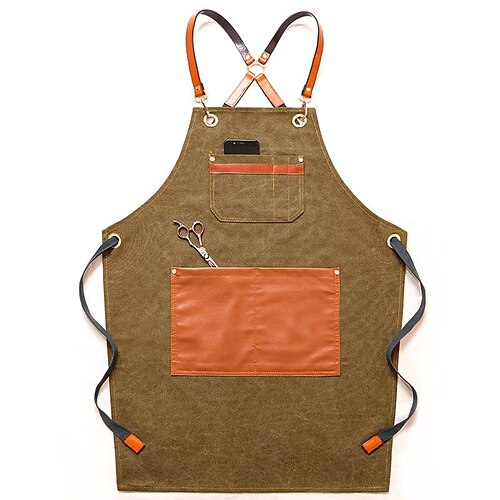 

Chef Aprons for Men Women with Pockets,Wood Working Apron for Tools Adjustable Strap Canvas Aprons For Carpenters, Mechanics, Painters, Gardeners