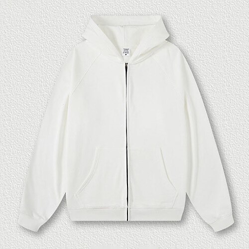 

Men's Full Zip Hoodie Outerwear Apricot Green Black Camel Light Grey Hooded Plain Zipper Pocket Sports Outdoor Daily Sports Cotton Active Streetwear Cool Winter Fall Clothing Apparel Hoodies