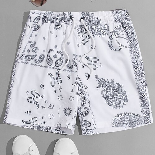 

Herre Surfeshorts Badeshorts Sommershorts Strandshorts Snorer Elastisk midje 3D-utskrift Grafisk Blomst Pustende Myk Kort Avslappet Daglig Ferie Bohem Gatemote Svart Hvit Mikroelastisk