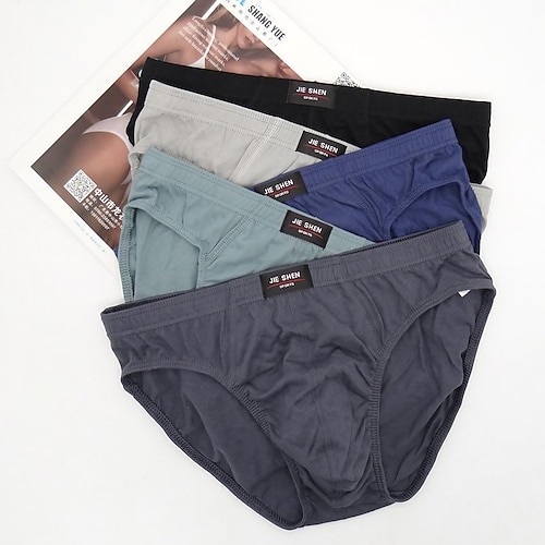 Per uomo 5 pezzi Biancheria intima Mutandine di base Slip Di base 100% cotone Modello Motivi a griglia / plaid 0333B 0333A