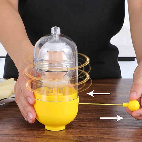 Egg Scrambler Silicone Shaker Whisk Hand Powered Golden Egg Maker with  Pulling Rope Eggs Cooking Tool Mixer Kitchen Gadgets 