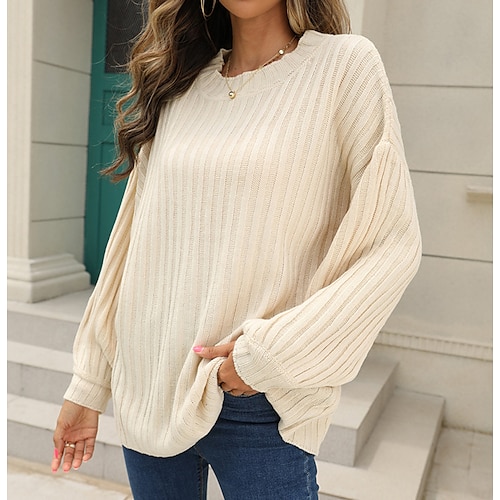 

Women's Shirt Blouse Black Blue Pink Plain Cut Out Crochet Long Sleeve Casual Daily Basic Round Neck Regular S