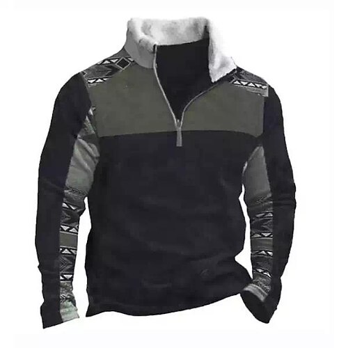 

Homme Sweat zippé Sweat Noir Demi fermeture éclair Bloc de couleur Imprimés Photos Zippé du quotidien Des sports Sortie 3D effet basique Casual Polaire fine Hiver Automne Vêtement Tenue Pulls Capuche