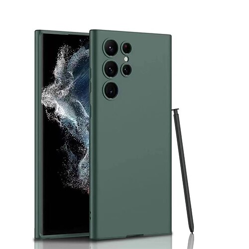 

Phone Case For Samsung Galaxy Classic Series S23 Ultra Plus Bumper Frame Pencil Holder Full Body Protective Solid Colored TPU