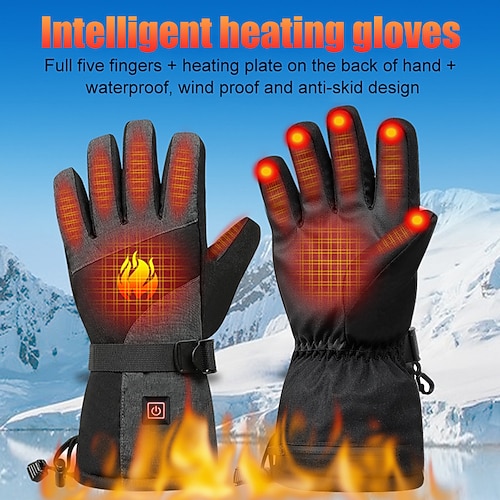

Electric Heating Glove 3 Speed Heated Glove Winter Gloves Waterproof Warm 5 Finger for Cycling Motorcycle for Ski Outdoor for Riding Sports