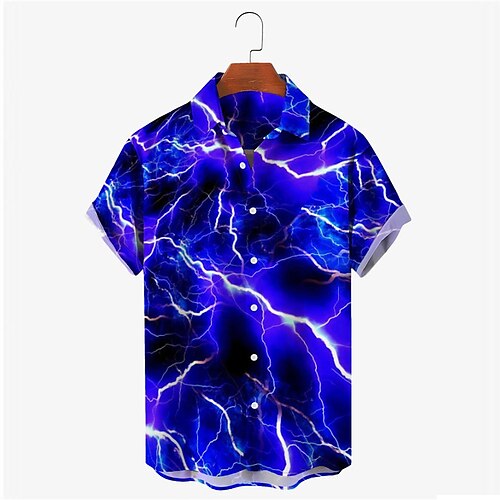 

Men'sShirtSummerHawaiianShirt LightningGraphicPrintsTurndownOutdoorStreetShortSleevesButton-DownPrintClothingApparelTropicalFashionDesignerHawaiian